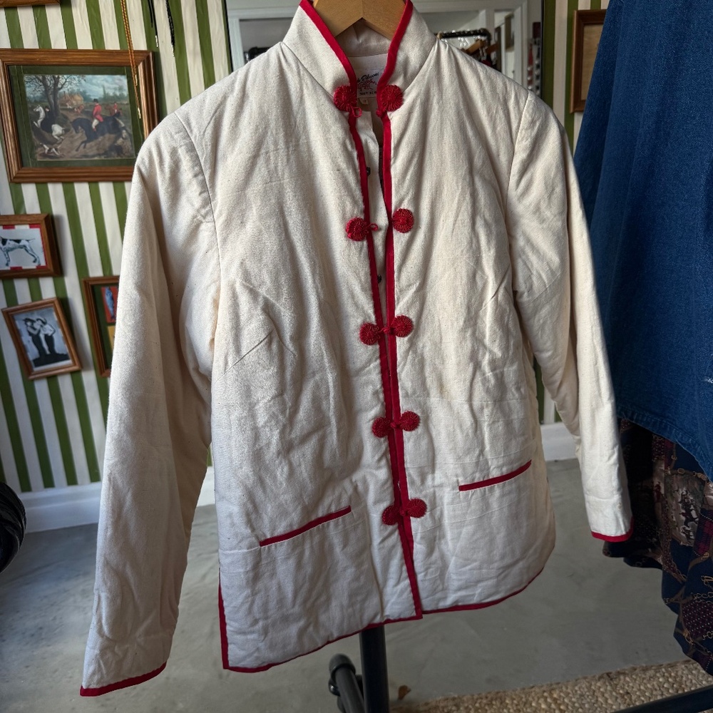 Vintage 70s Plum Blossoms Quilted Jacket